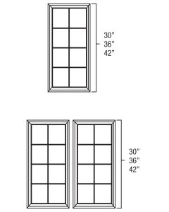 Bristol Chocolate 18x30" Single Glass Mullion Door For Kitchen