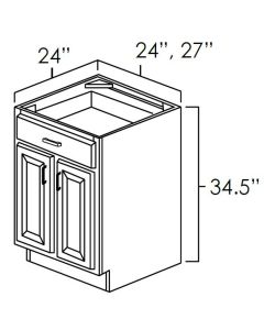 Aspen White 24" Double Door Base Cabinet For Kitchen