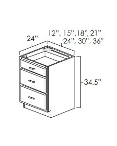 Bristol Chocolate 12" Drawer Base Cabinet For Kitchen