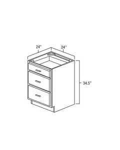 Aspen White 24" Drawer Base Cabinet For Kitchen