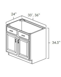 Platinum Shaker 33" Sink base cabinet For Kitchen