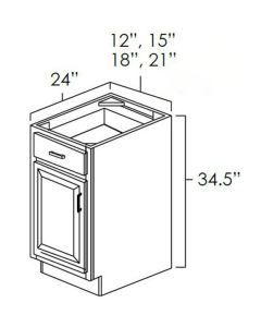 Winchester Grey 21" Single Door Base Cabinet For Kitchen