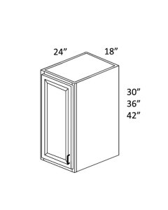 Carmel Shaker 18" x 42" x 24" Deep Single Door Wall Cabinet