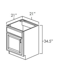 Hickory Shaker 21x21" Vanity Sink Base Cabinets For Kitchen