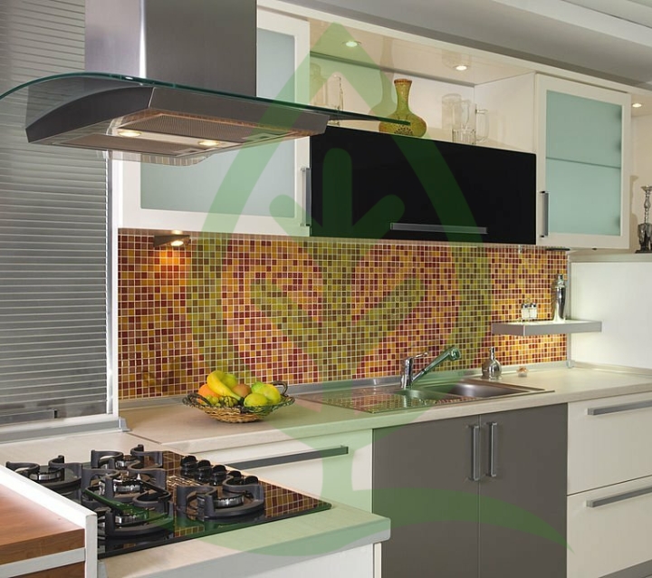 Patterned Mosaic Tiles Backsplash