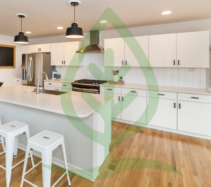 White Shiplap Panels Backsplash